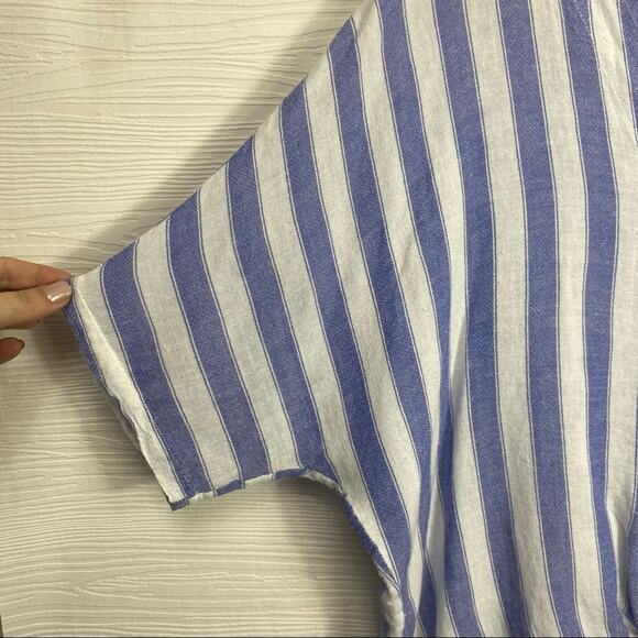 Rails Thea Button Down Top Tie Up in Pacifica Stripe Lage - Picture 3 of 10